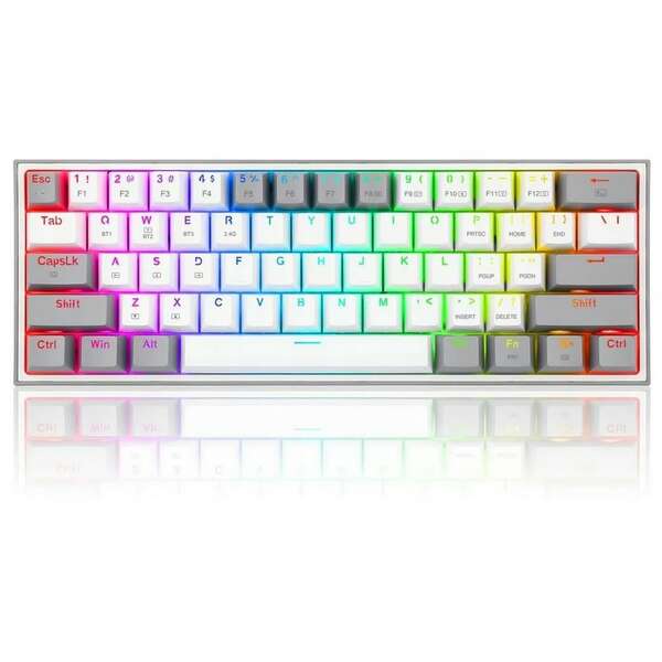 REDRAGON Fizz Pro White/Grey K616 RGB Wireless/Wired Mechanical Gaming Keyboard