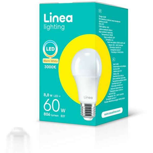 LINEA LED sijalica 8,8W(60W) A60 806Lm E27 3000K