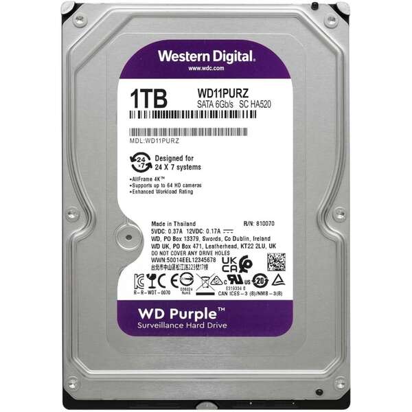 WESTERN DIGITAL 1TB SATA III 64MB WD11PURZ