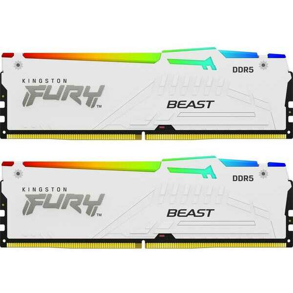 KINGSTON DIMM DDR5 64GB (2x32GB kit) 5200MT/s KF552C40BWAK2-64 Fury Beast RGB White XMP