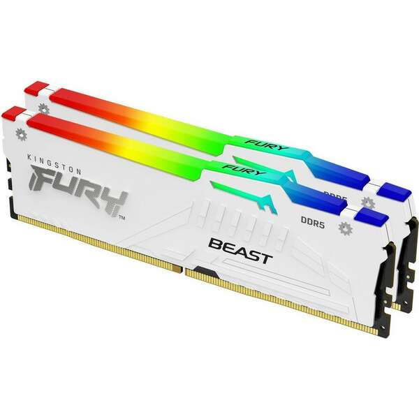 KINGSTON DIMM DDR5 64GB (2x32GB kit) 5200MT/s KF552C40BWAK2-64 Fury Beast RGB White XMP