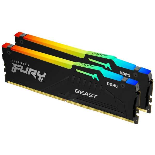 KINGSTON DIMM DDR5 64GB (2x32GB kit) 5600MT/s KF556C40BWAK2-64 FURY Beast RGB Black XMP