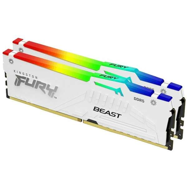 KINGSTON DIMM DDR5 64GB (2x32GB kit) 6000MT/s KF560C36BWEAK2-64 FURY Beast RGB White EXPO