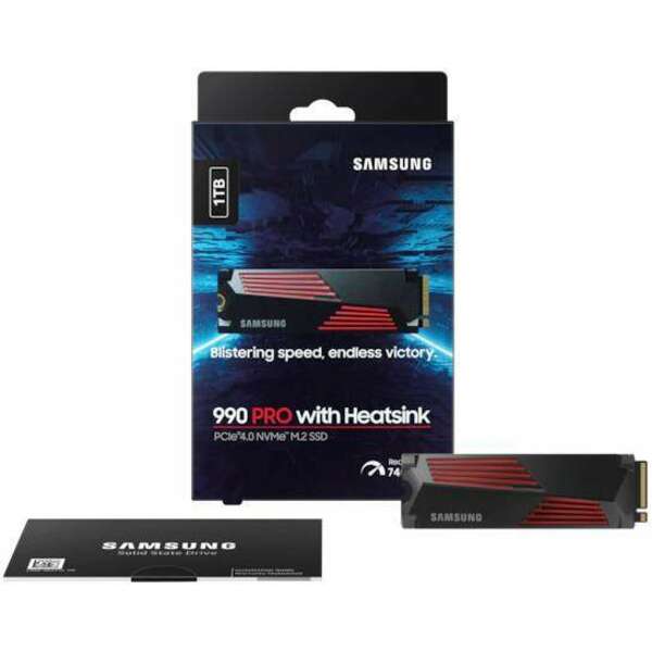 SAMSUNG 1TB M.2 NVMe MZ-V9P1T0CW 990 Pro Series Heatsink SSD