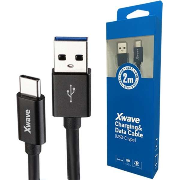 X WAVE  USB kabl TIP-C/USB 3.0 (tip A-muski) -USB 3.1 (TIP C-muski)/duzina 2m/crni pvc