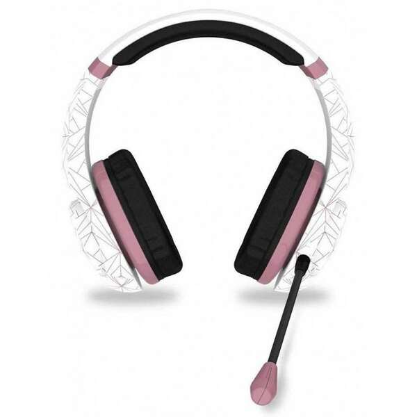 4GAMERS PS4 Rose Gold Edition Stereo Gaming Headset - Abstract White