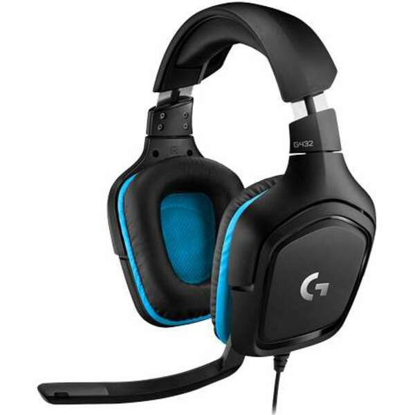 LOGITECH G432 7.1 LEATHERETTE BK/BL 981-000770