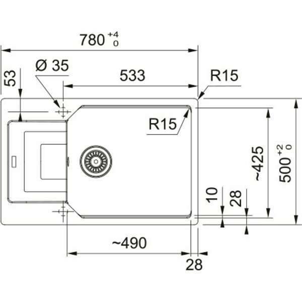 FRANKE-D UBG 611-78 XL A 114.0682.570 crna