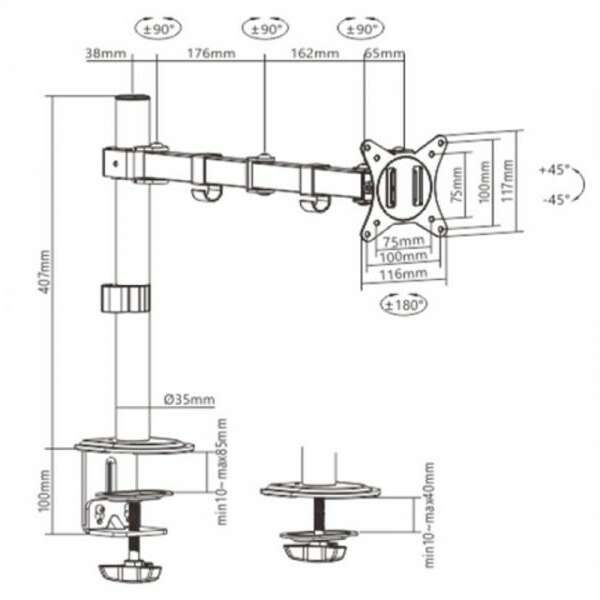 GEMBIRD MA-D1-01 stoni drzac za monitor jedna ruka