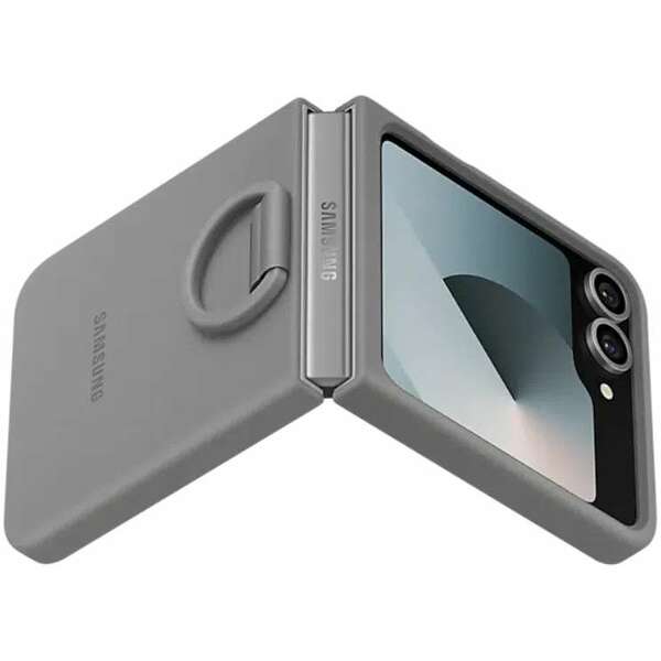 SAMSUNG Galaxy Z Flip6 Silicone Case with Ring Silver EF-PF741-TJE