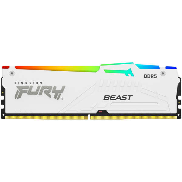 KINGSTON DIMM DDR5 32GB 6400MT/s KF564C32BWA-32 FURY Beast White RGB XMP