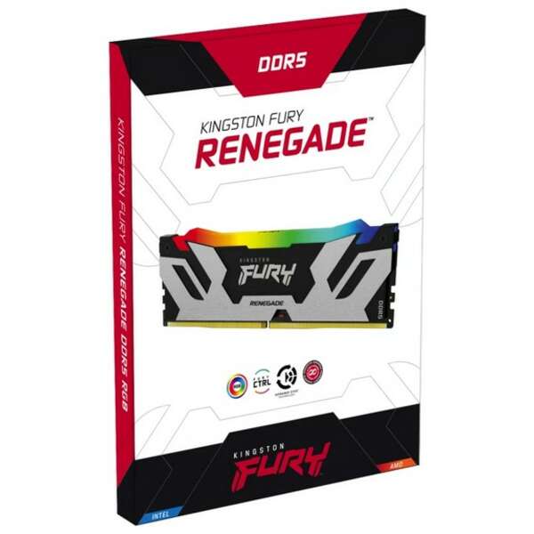 KINGSTON DIMM DDR5 32GB (2x16GB kit) 8000MT/s KF580C38RSAK2-32 FURY Renegade Silver RGB XMP