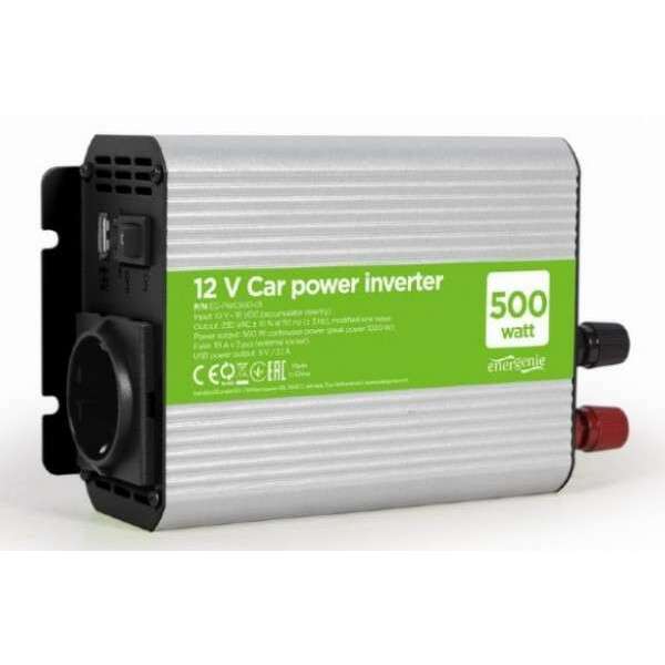 GEMBIRD EG-PWC500-01 12V Auto inverter DC/AC 500W+USB port