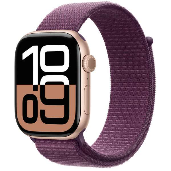 APPLE Watch S10 GPS 46mm Rose Gold Alu Case with Plum Sport Loop mwwv3qv/a