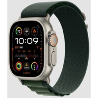 APPLE Watch 49mm Loop Dark Green Alpine Loop - Small - Natural Titanium Finish mxmu3zm/a