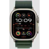 APPLE Watch 49mm Loop Dark Green Alpine Loop - Small - Natural Titanium Finish mxmu3zm/a