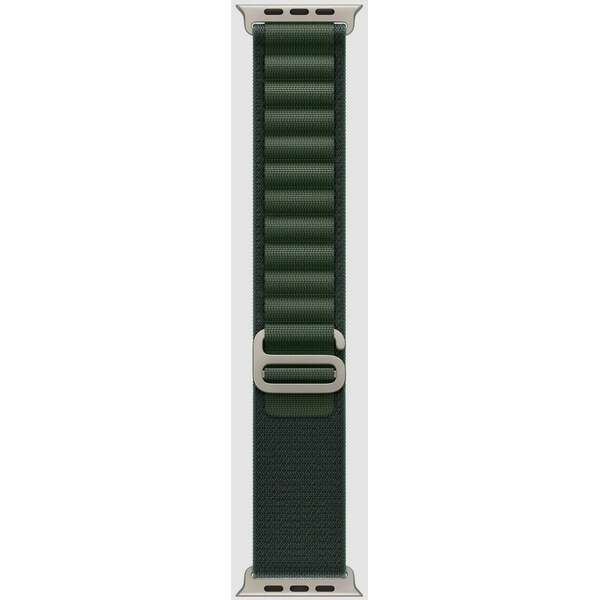 APPLE Watch 49mm Loop Dark Green Alpine Loop - Small - Natural Titanium Finish mxmu3zm/a