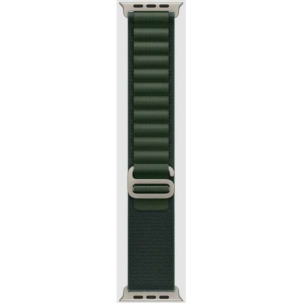 APPLE Watch 49mm Loop Dark Green Alpine Loop - Medium - Natural Titanium Finish mxmv3zm/a