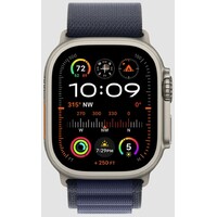 APPLE Watch 49mm Loop Navy Alpine Loop - Medium - Natural Titanium Finish mxmy3zm/a