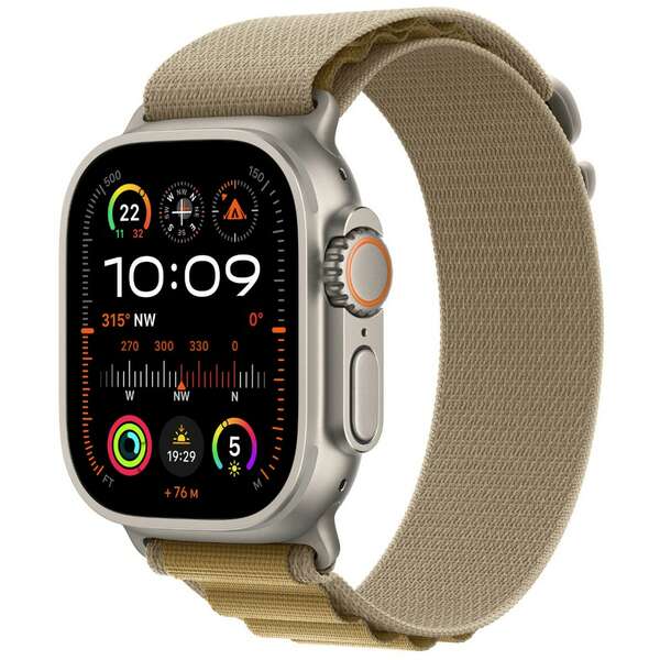 APPLE Watch 49mm Loop Tan Alpine Loop - Small - Natural Titanium Finish mxn13zm/a