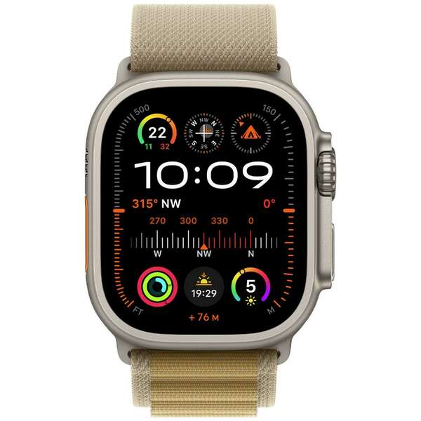 APPLE Watch 49mm Loop Tan Alpine Loop - Small - Natural Titanium Finish mxn13zm/a