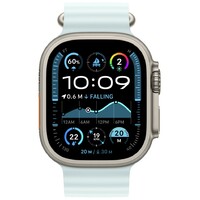 APPLE Watch 49mm Band Ice Blue Ocean Band Extension - Natural Titanium Finish mxtg3zm/a