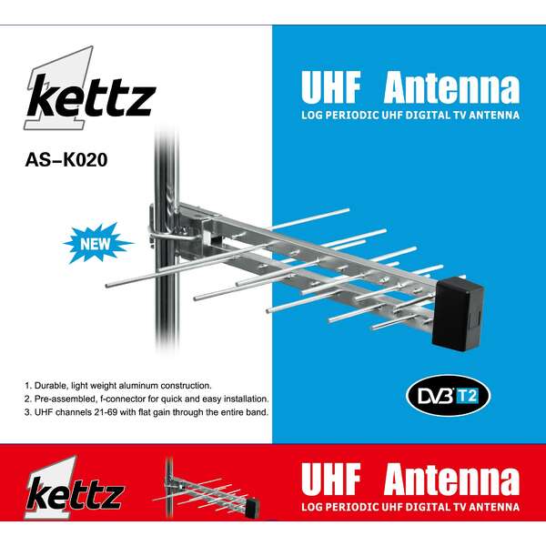 Kettz AS-K020 Antena TV/FM/T2 RF konektor