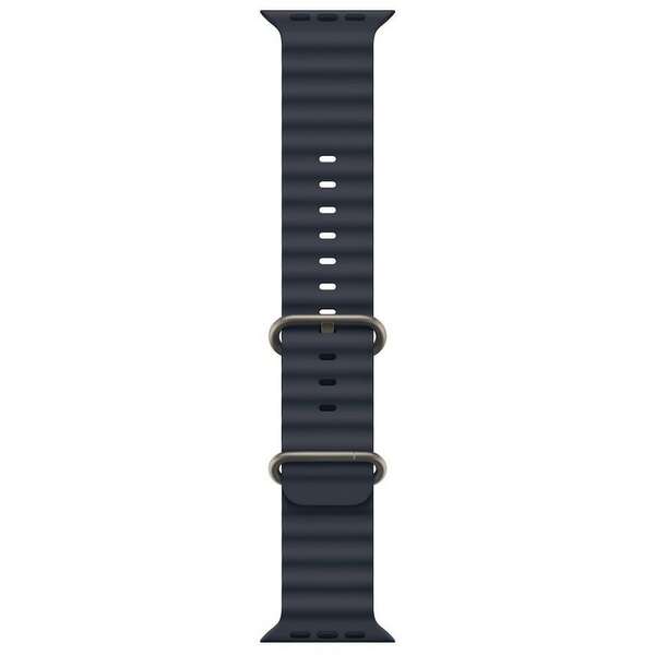 APPLE Watch 49mm Band Navy Ocean Band - Natural Titanium Finish mxth3zm/a