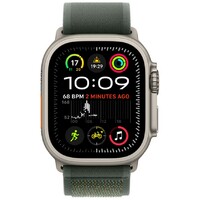 APPLE Watch 49mm Loop Green Trail Loop - S/M - Natural Titanium Finish mxtn3zm/a