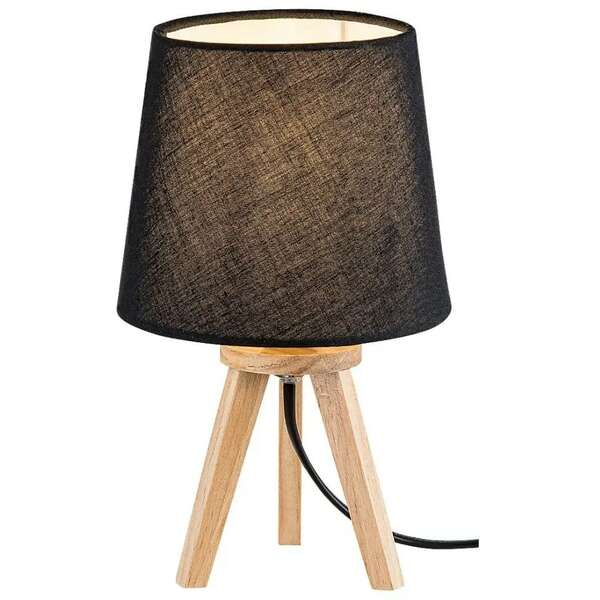 RABALUX Lychee, unutrašnja stona lampa, crna lamp sa crna tex