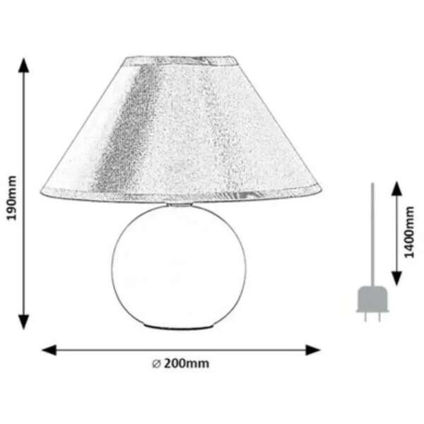 RABALUX Ariel, unutrašnja keramicka stona lampa, siva, E14 G45 1xMA