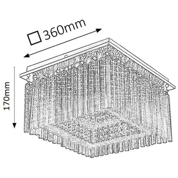 RABALUX Danielle plafonjera 36x36x17H, LED 21W