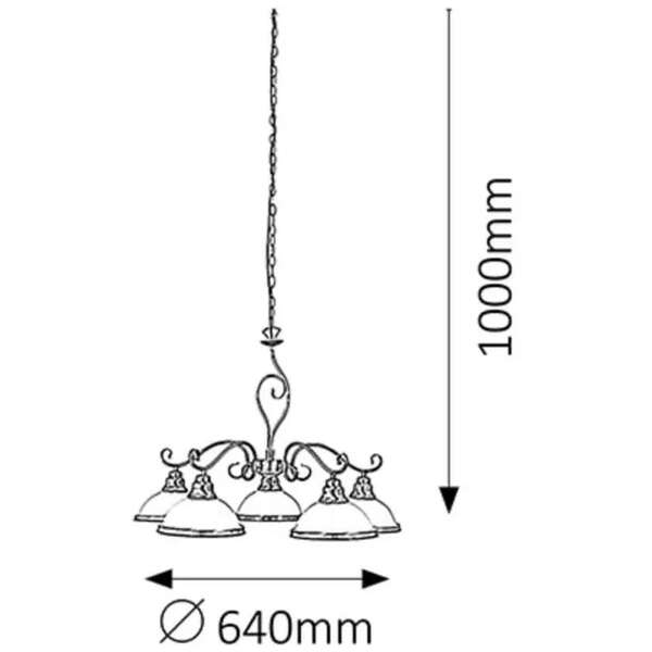 RABALUX Elisett  luster E27 5x60W bronza