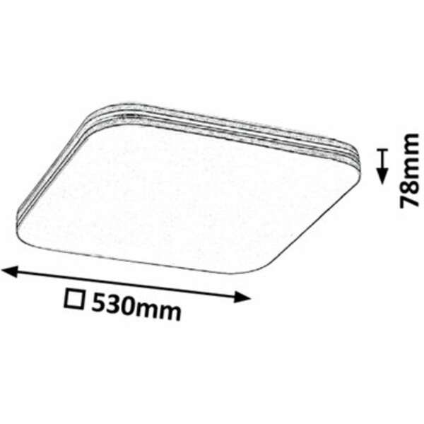 RABALUX Oscar plafonjera kvadrat LED 36W 4000K 53cm silver zvezdana