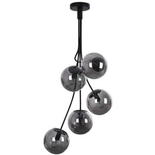 RABALUX Glory, luster, E14 5x MAX 40W, mat crni IP20,  metal