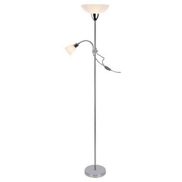 RABALUX Diana podna lampa sa citacem E27+E14 brušeni hrom/bela