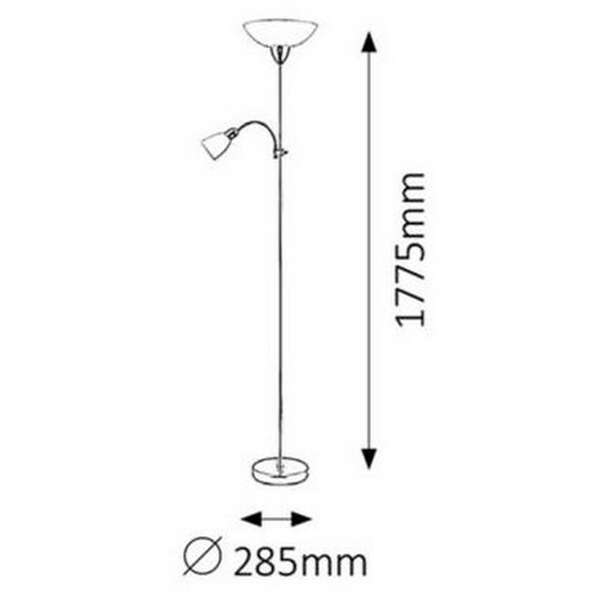 RABALUX Diana podna lampa sa citacem E27+E14 bronza/bela