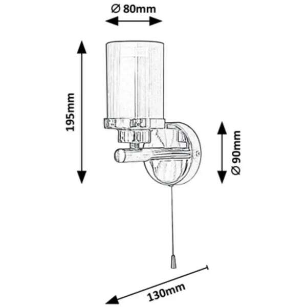 RABALUX Aviva, zidna lampa.G9 1x28W, hrom