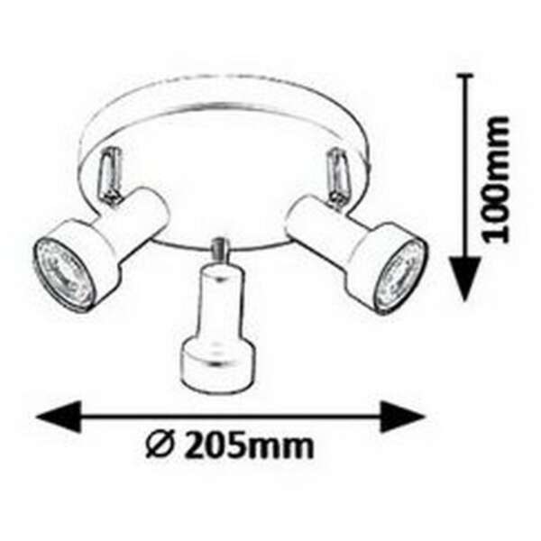 RABALUX Konrad spot, GU10 3X MAX 50W, crna