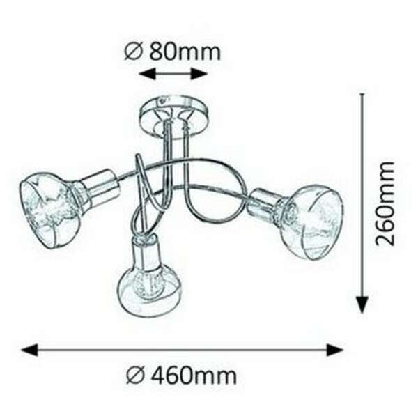 RABALUX Holly plafonska lampa 3x40W bez sijalice