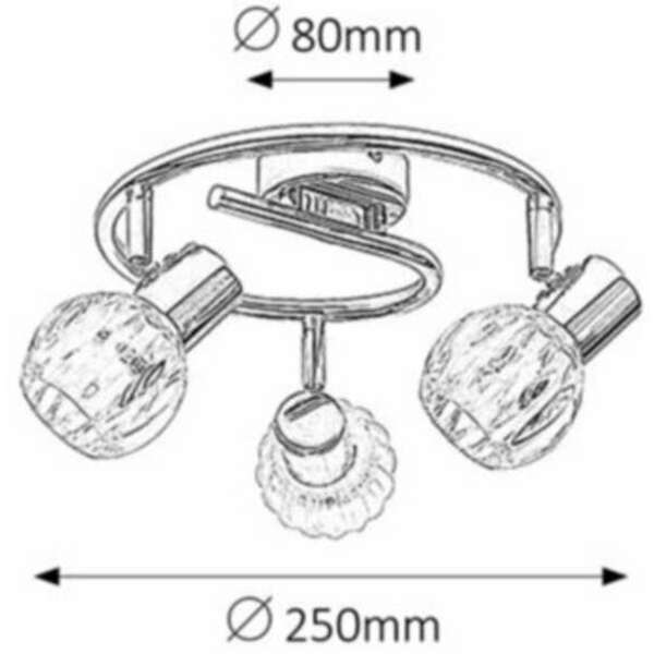 RABALUX Lauren spot E14 3x40W, hrom