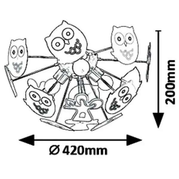 RABALUX Birdy plafonjera E14 3X MAX40W multicolor
