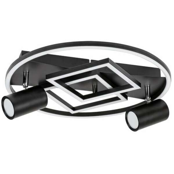 RABALUX Aztec, unutrašnja LED plafonjera, mat crna, bela, m