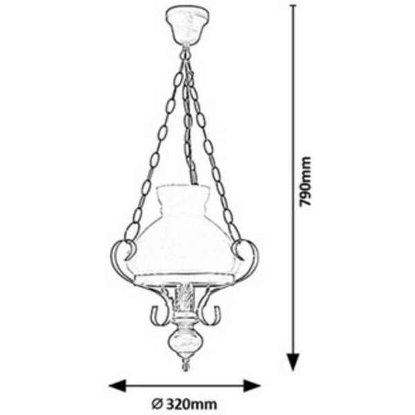 RABALUX Petronel Visilica E27 60W mat crno