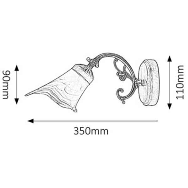 RABALUX Rustic3 zidna lampa E14 40W,bronza