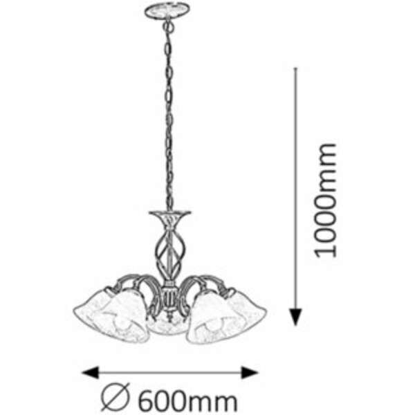 RABALUX Beckworth  luster E14 5x40W bronza
