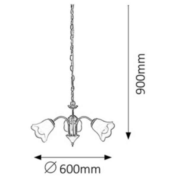 RABALUX Rafaella  luster E14 3x40W hrom