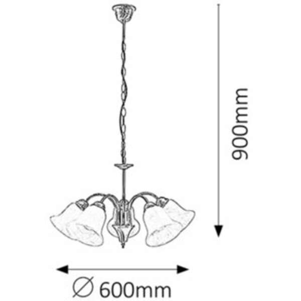 RABALUX Francesca  luster E14 5x40W bronza