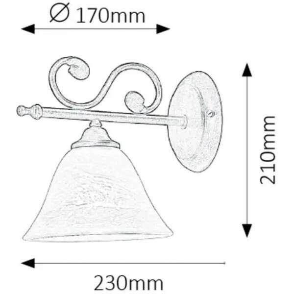 RABALUX Dorothea zidna lampa E14 40W mat crno