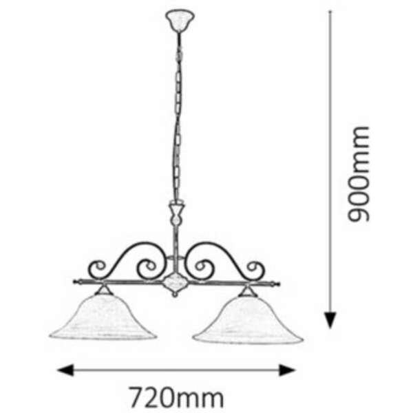 RABALUX Dorothea  visilica E27 2x60W m. crno